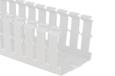Wiring Duct, Slotted Finger, 3 in x 3 in x 6 ft, PVC