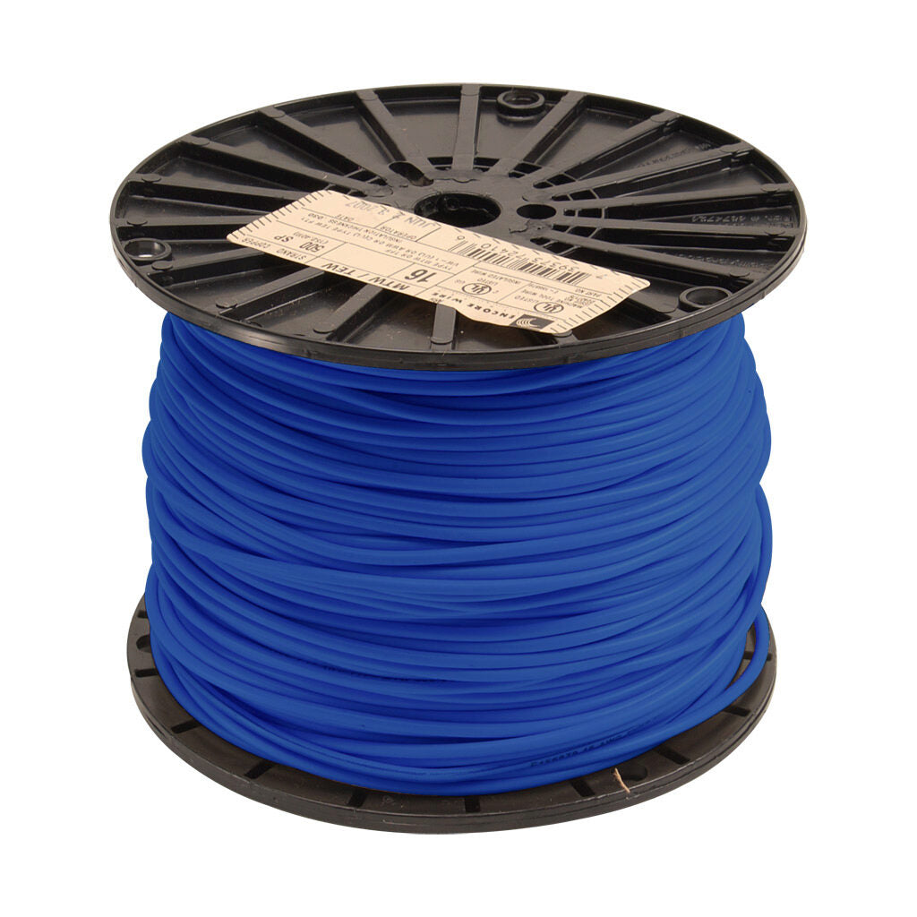 Control Wire, 16 AWG MTW, 500 ft Spool, Blue